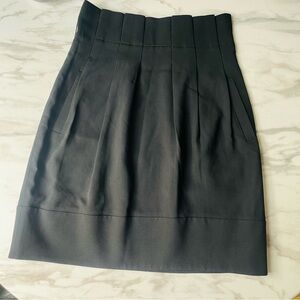 NEW BCBG Max Azria Black Wool Woven Pencil Skirt Pockets NWT